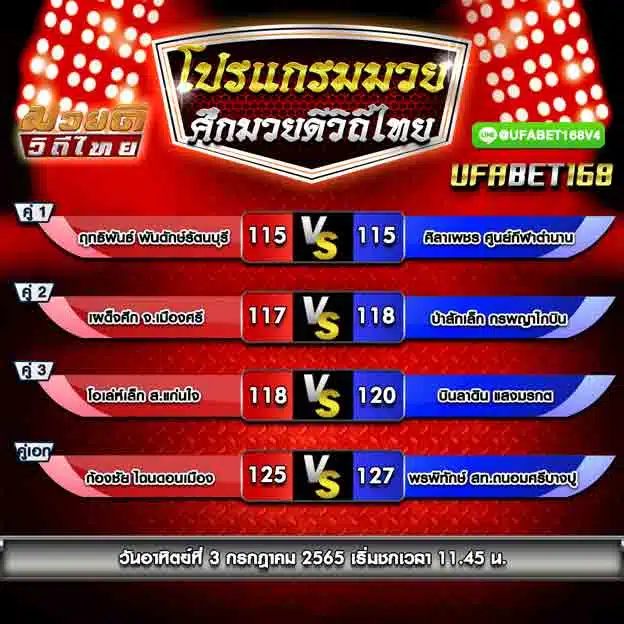 โปรแกรมการแข่งขัน
