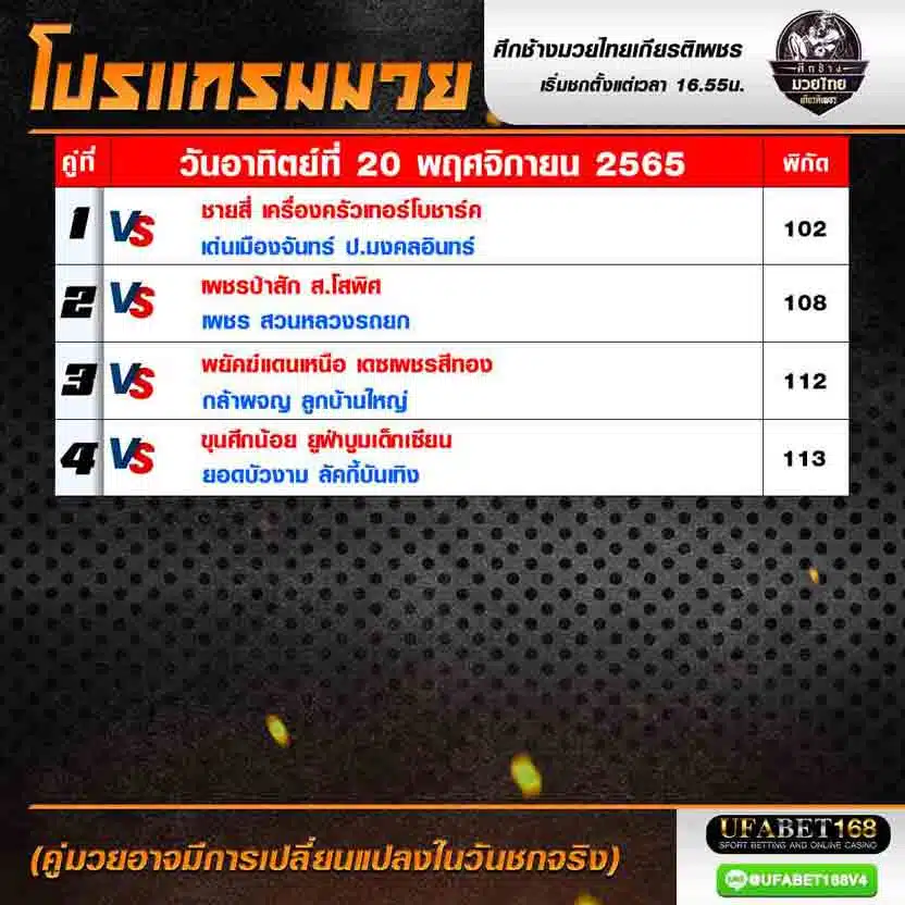 โปรแกรมมวย