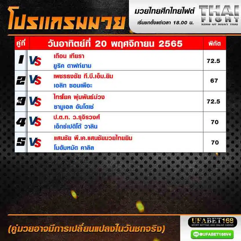 โปรแกรมมวย