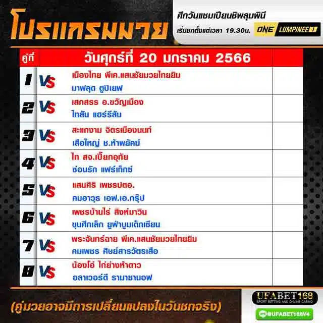 โปรแกรมมวย