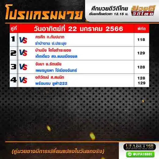 โปรแกรมมวย