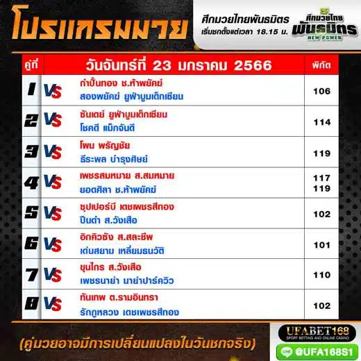 โปรแกรมมวย