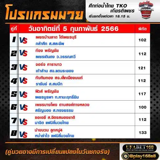 โปรแกรมมวย