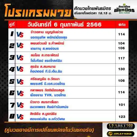 โปรแกรมมวย