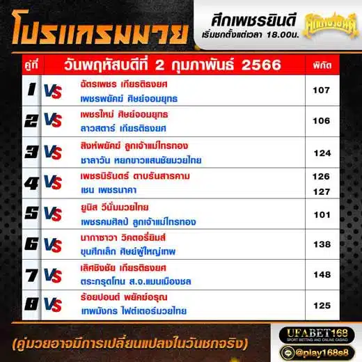 โปรแกรมมวย