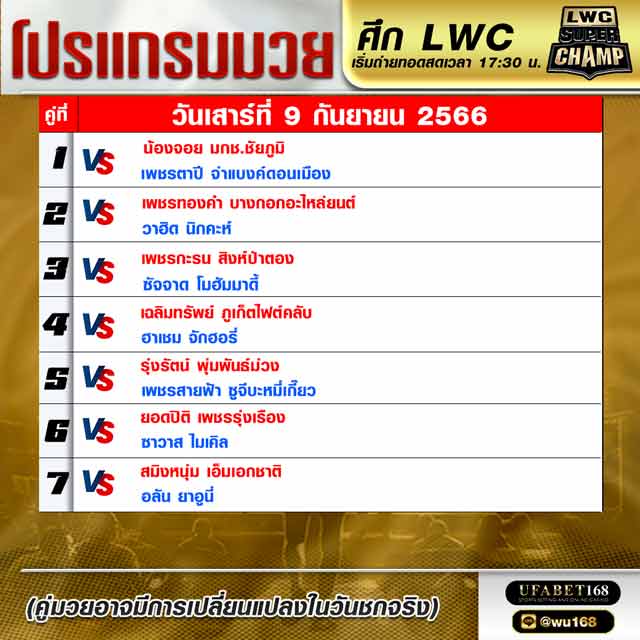 โปรแกรมมวย
